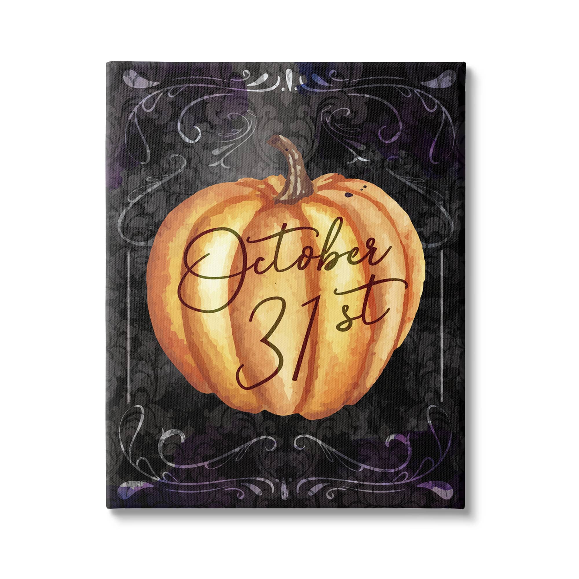 Stupell Industries October 31st Halloween Pumpkin Canvas Wall Art
